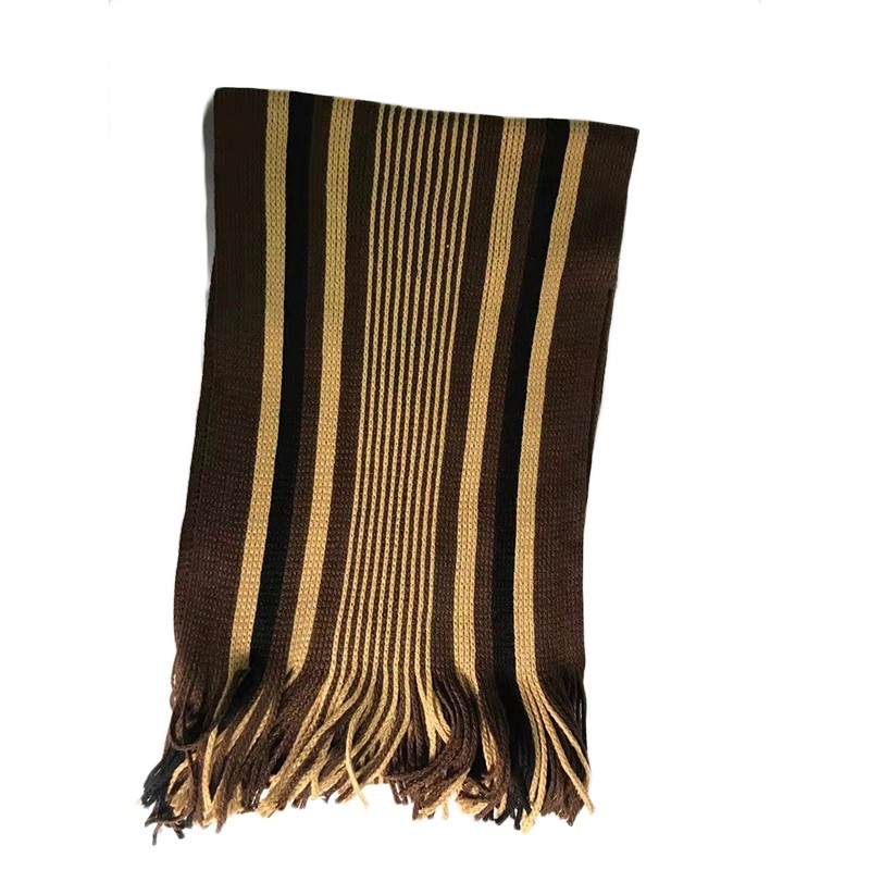 Black And White Striped Wool Scarf